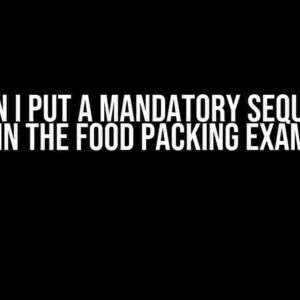 How Can I Put a Mandatory Sequence of Jobs in the Food Packing Example?